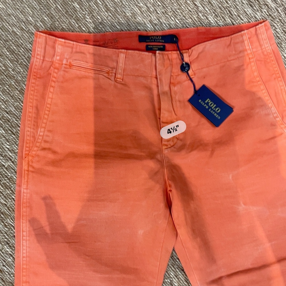 Polo by Ralph Lauren Quin Boyfriend Distressed Vibrant Orange Denim Jeans
 sz 4 - Picture 5 of 5